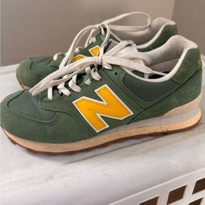 New Balance Olive and Mustard Sneakers